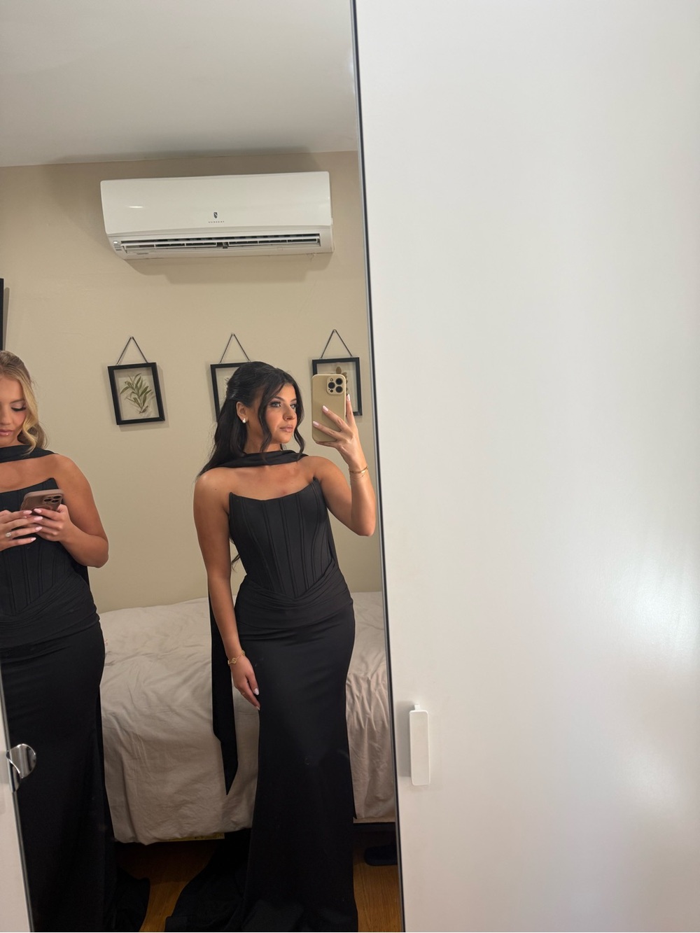 Dollhouse Black Strapless Corset Evening Gown